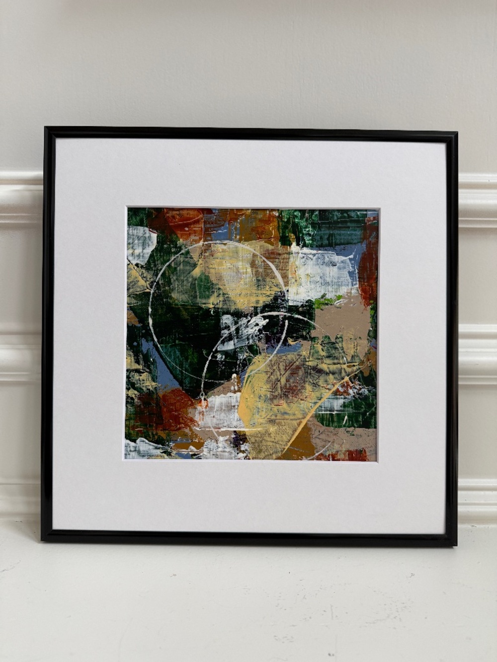 Framed Original Acrylic Abstract Painting on Canvas 12x12